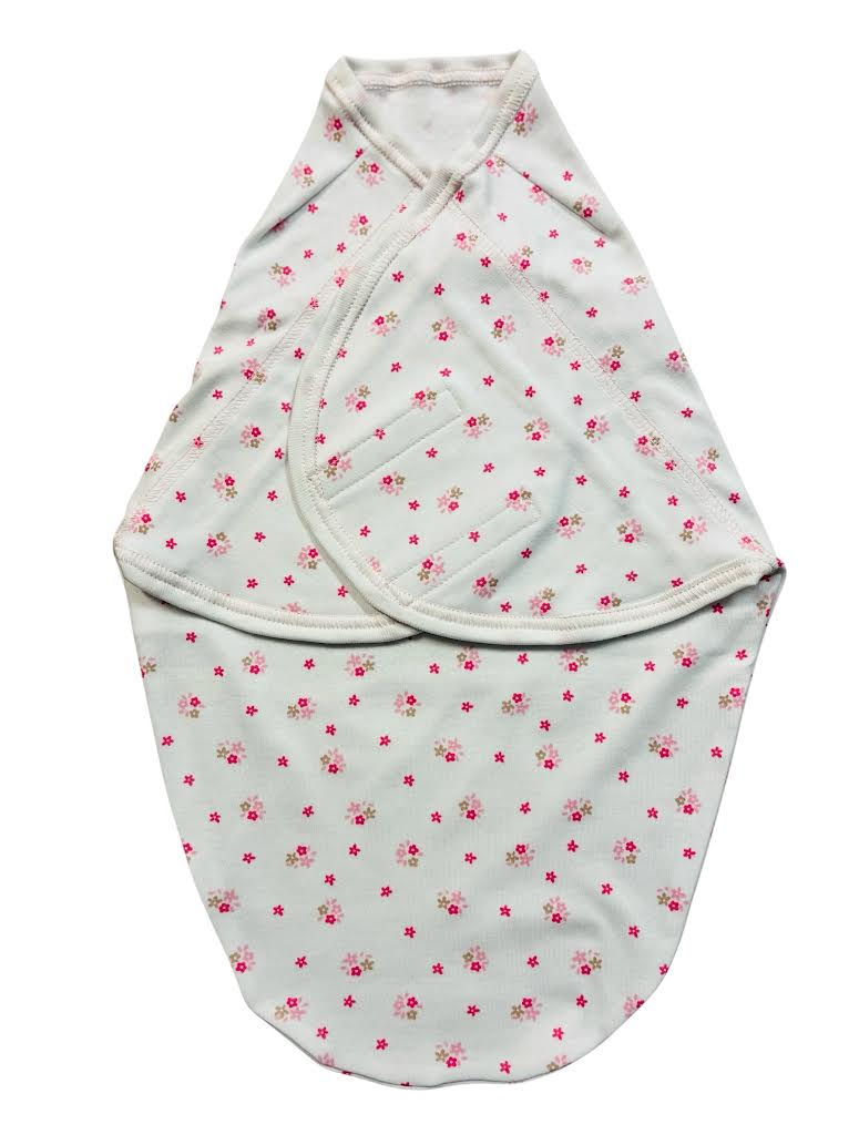 Pocaklakó pólya takaró 1 rétegű apró virágos rózsa-bézs